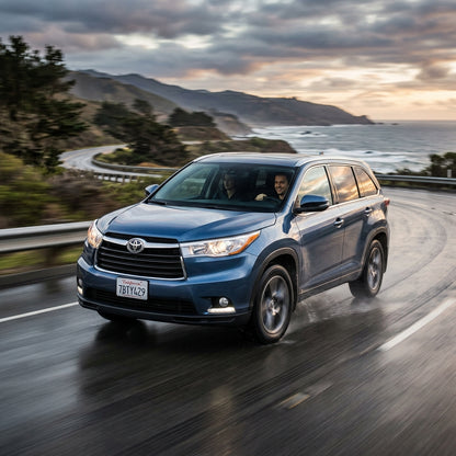 Action Shot: Toyota Highlander Driving Fast