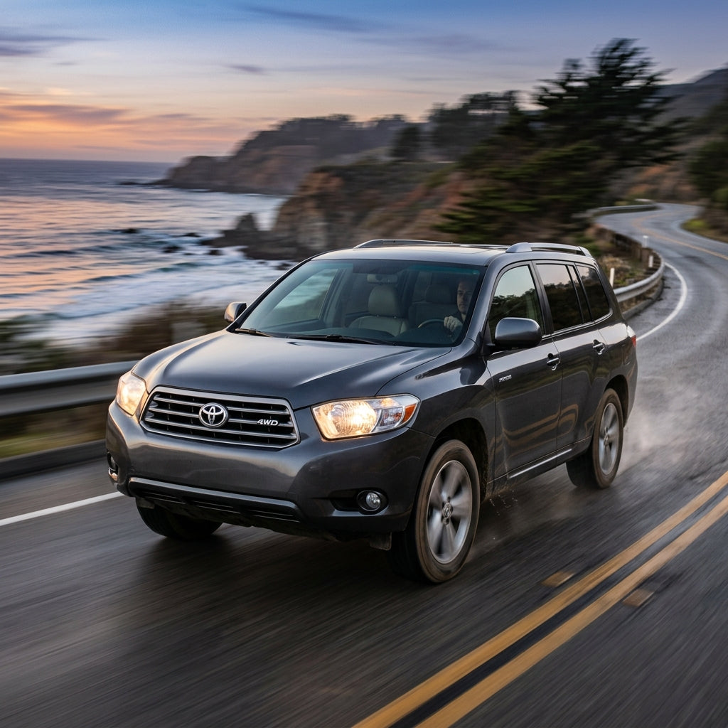 Action Shot: Toyota Highlander Driving Fast