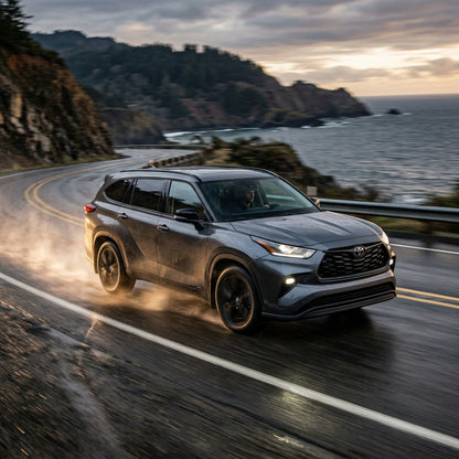 Action Shot: Toyota Highlander Driving Fast