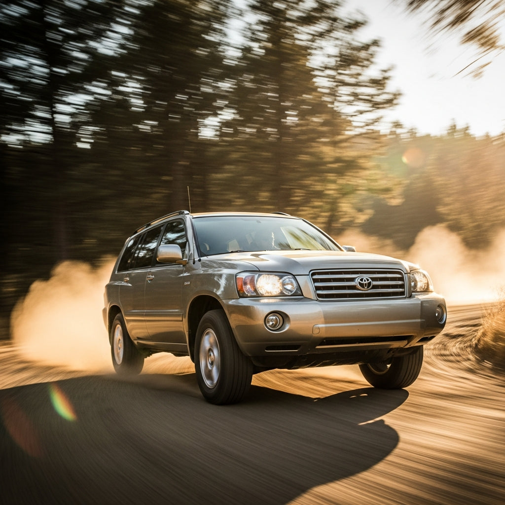 Action Shot: Toyota Highlander Driving Fast