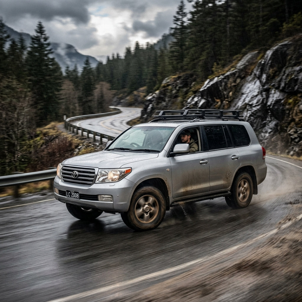Action Shot: Toyota Land Cruiser Driving Fast