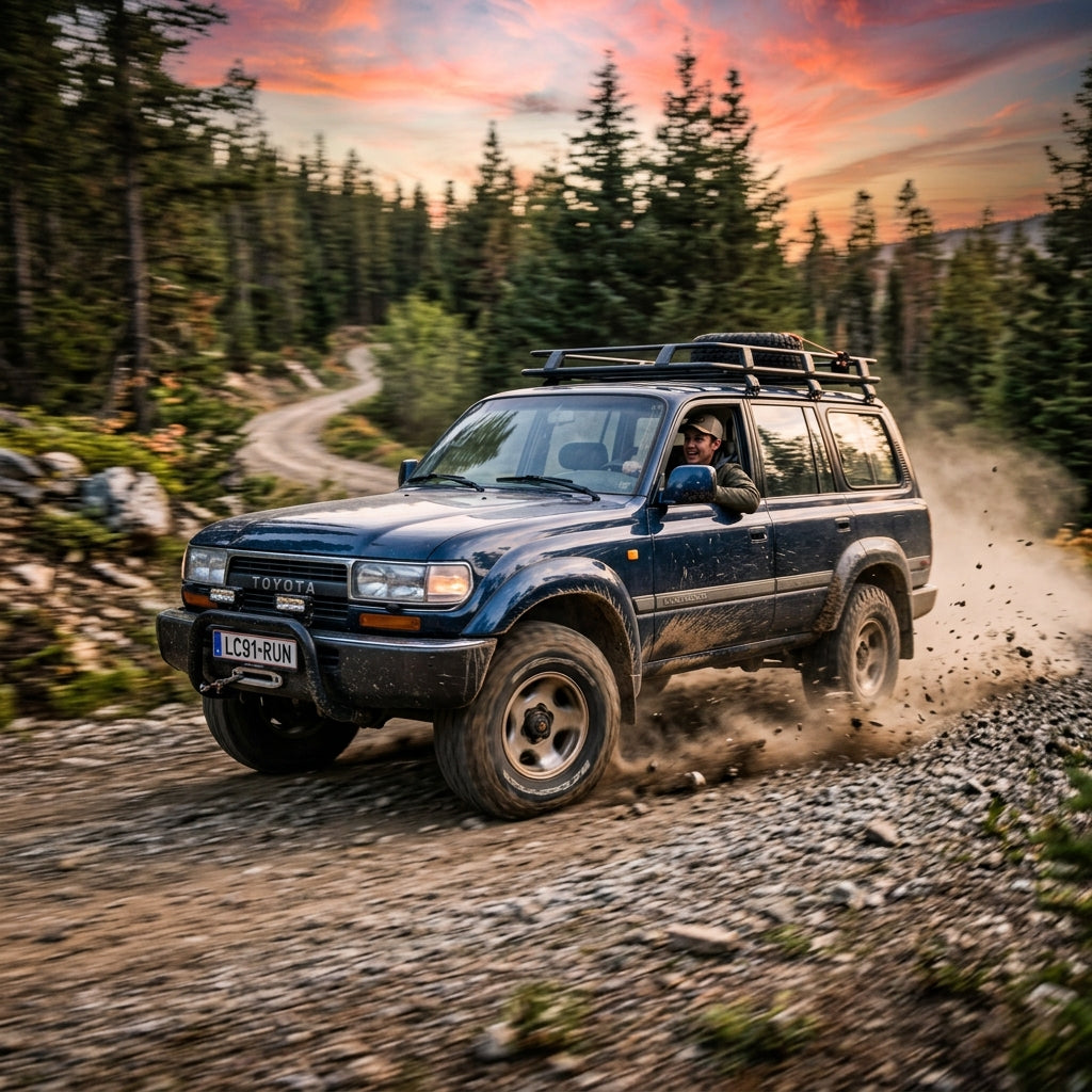 Action Shot: Toyota Land Cruiser Driving Fast