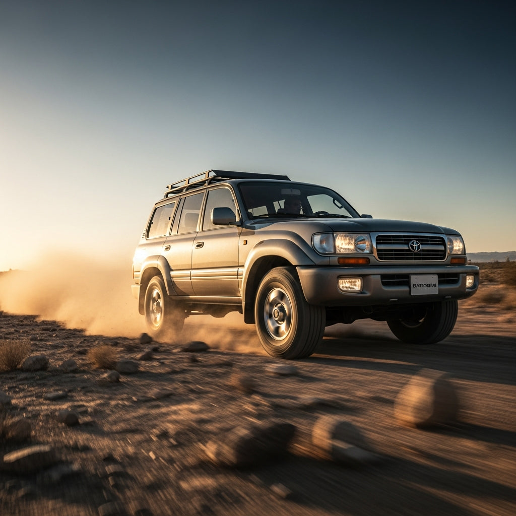 Action Shot: Toyota Land Cruiser Driving Fast