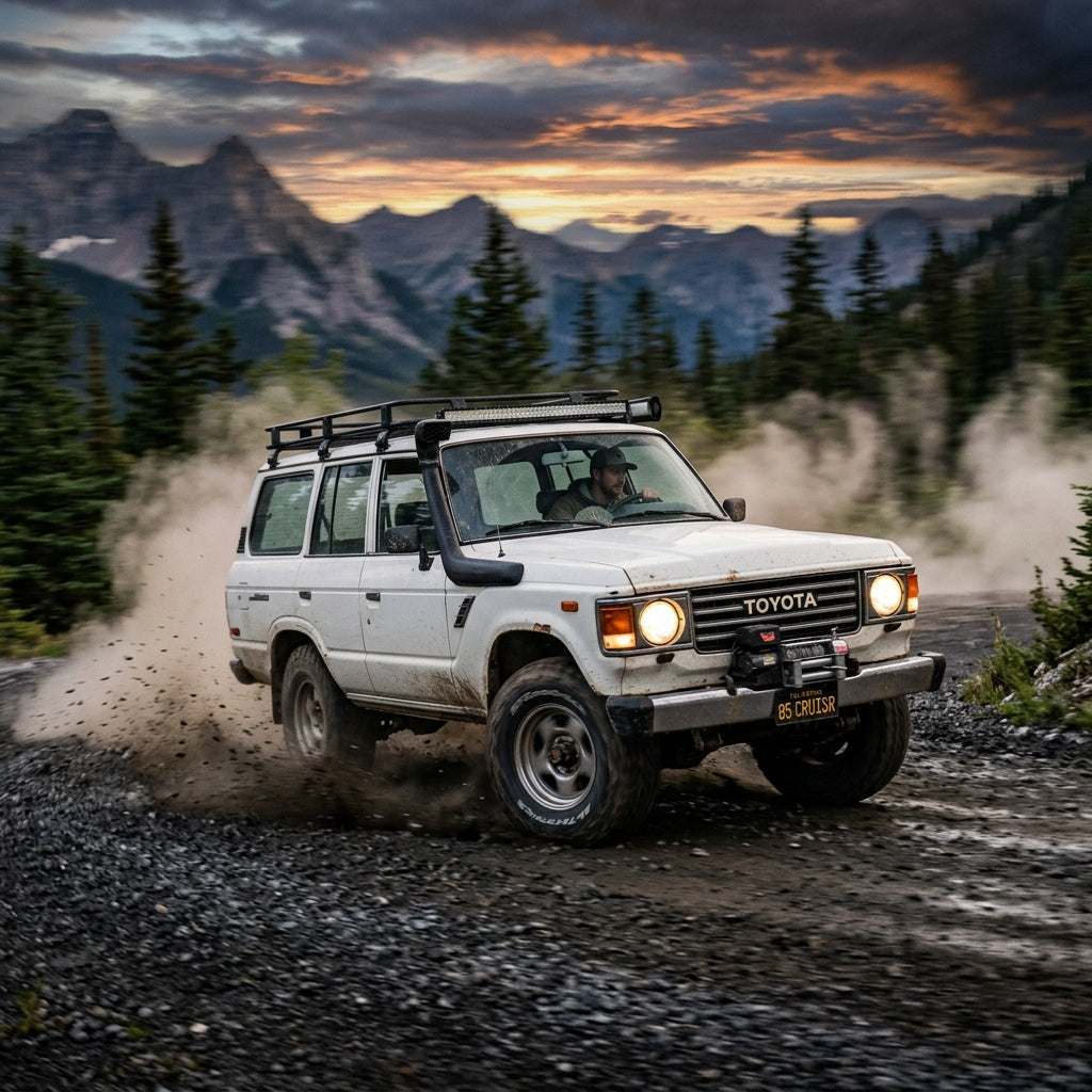 Action Shot: Toyota Land Cruiser Driving Fast