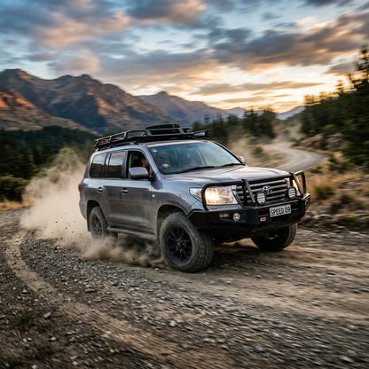 Action Shot: Toyota Land Cruiser Driving Fast
