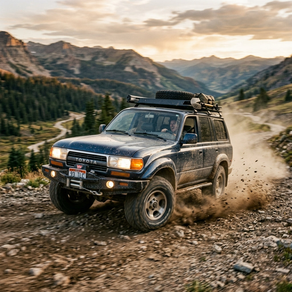 Action Shot: Toyota Land Cruiser Driving Fast