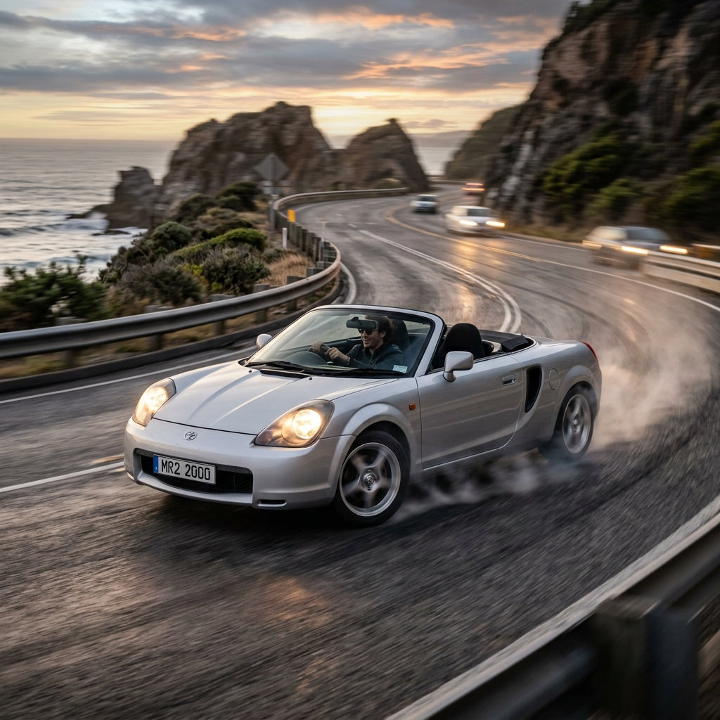 Action Shot: Toyota MR2 Spyder Driving Fast