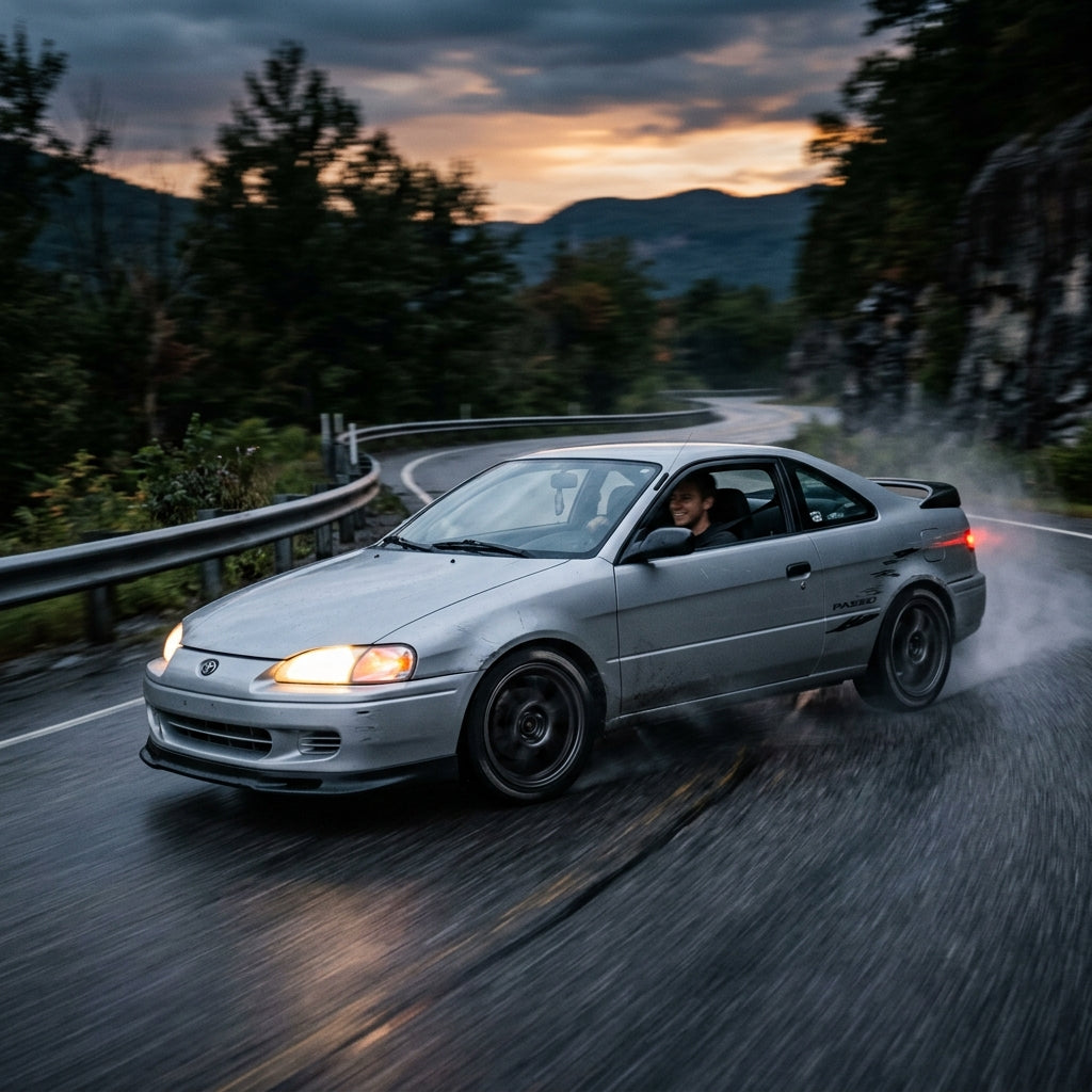 Action Shot: Toyota Paseo Driving Fast