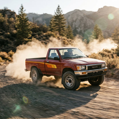 Action Shot: Toyota Pickup Driving Fast