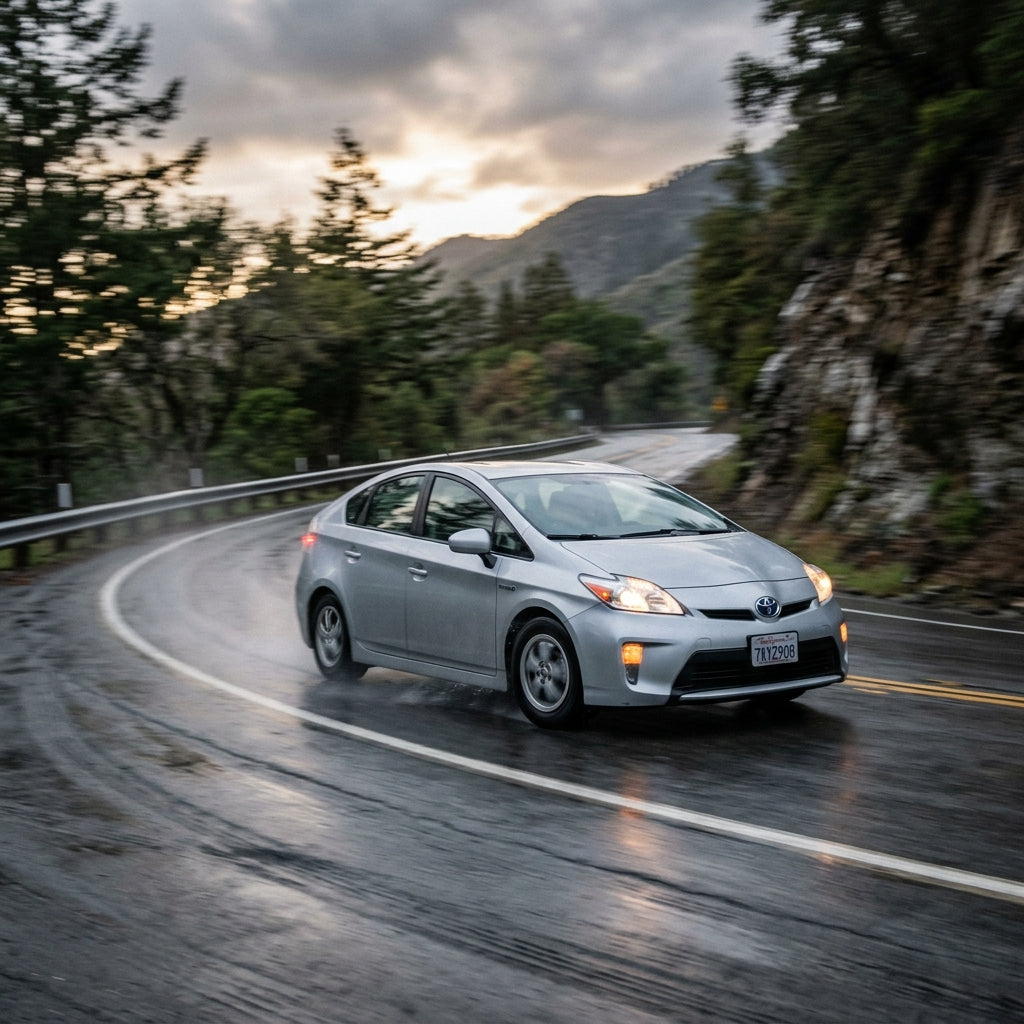 Action Shot: Toyota Prius Driving Fast