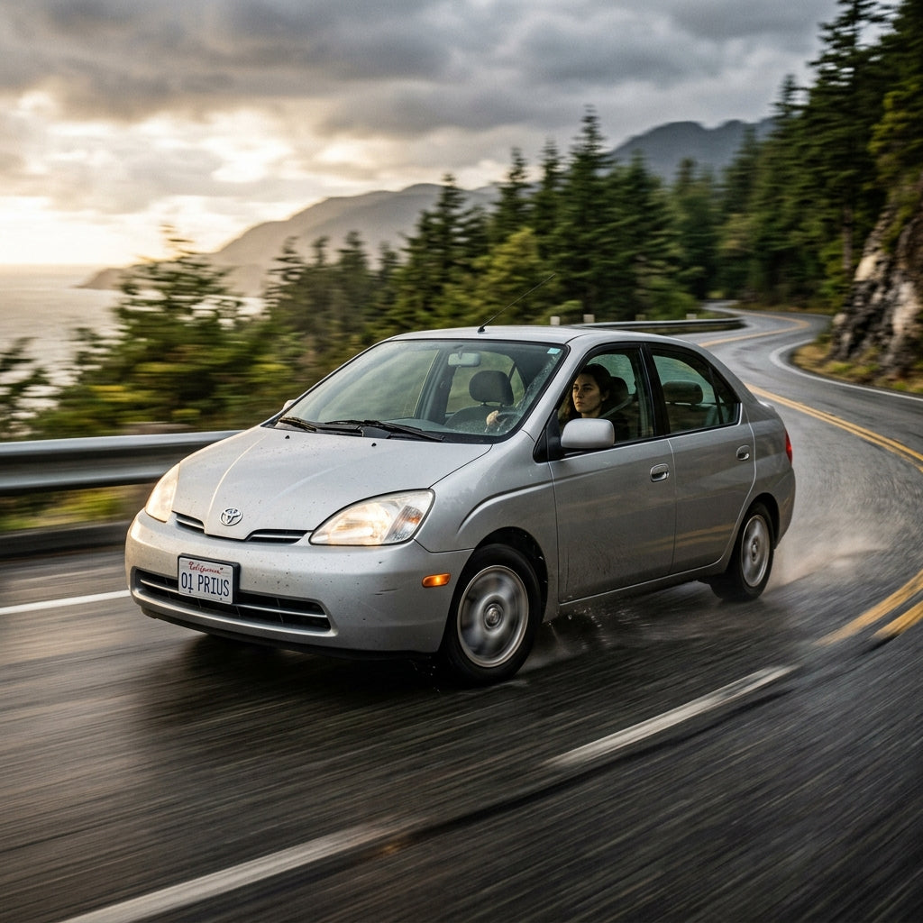 Action Shot: Toyota Prius Driving Fast