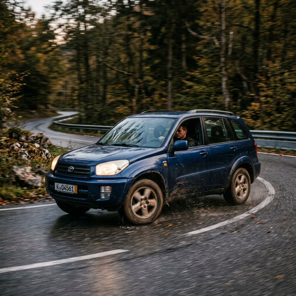 Action Shot: Toyota RAV4 Driving Fast