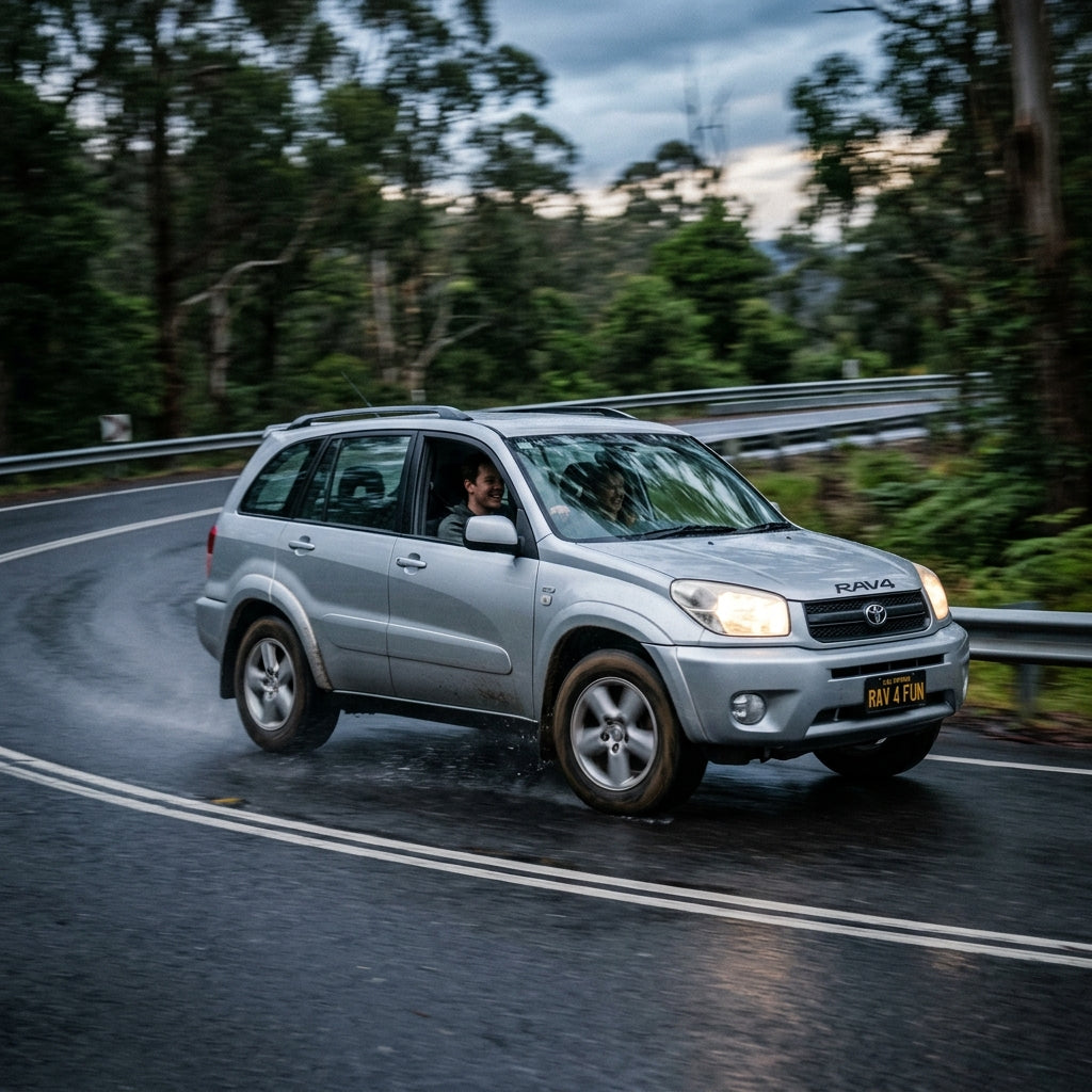 Action Shot: Toyota RAV4 Driving Fast