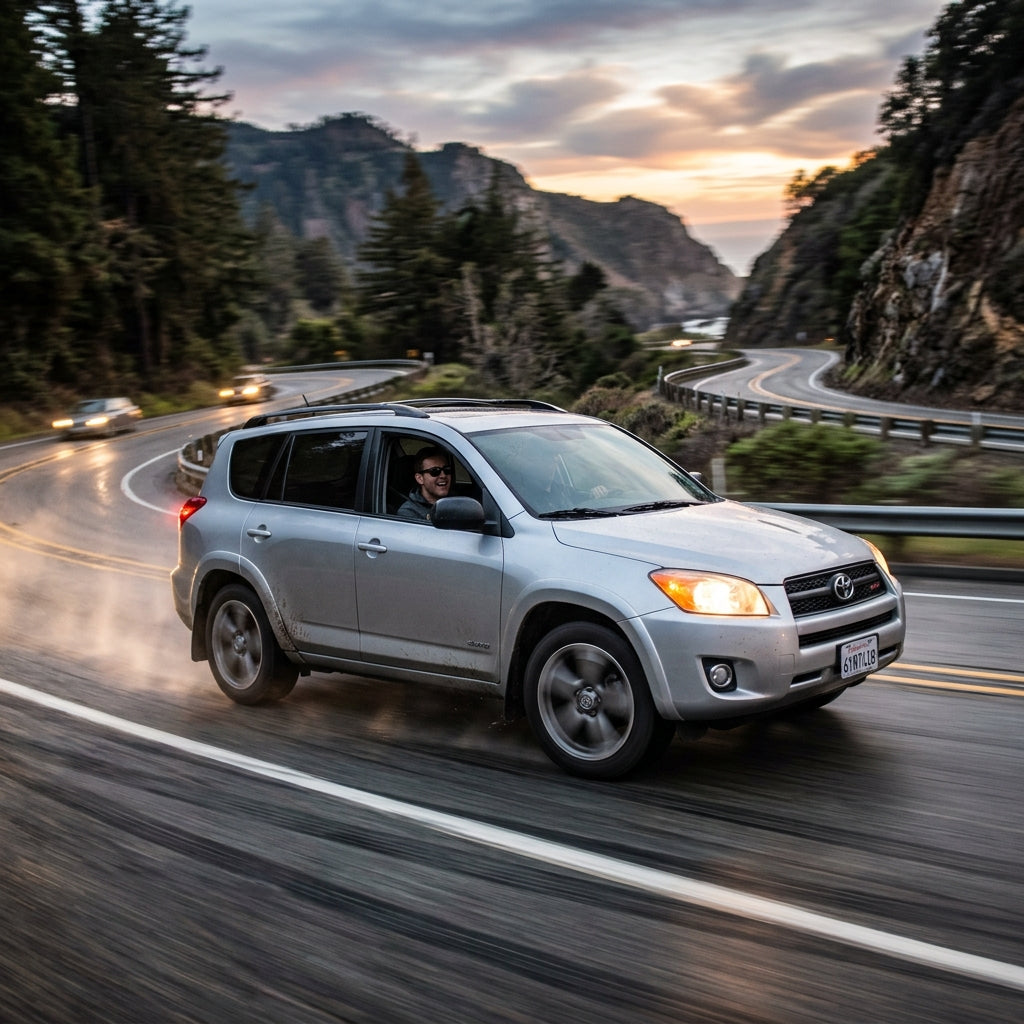Action Shot: Toyota RAV4 Driving Fast