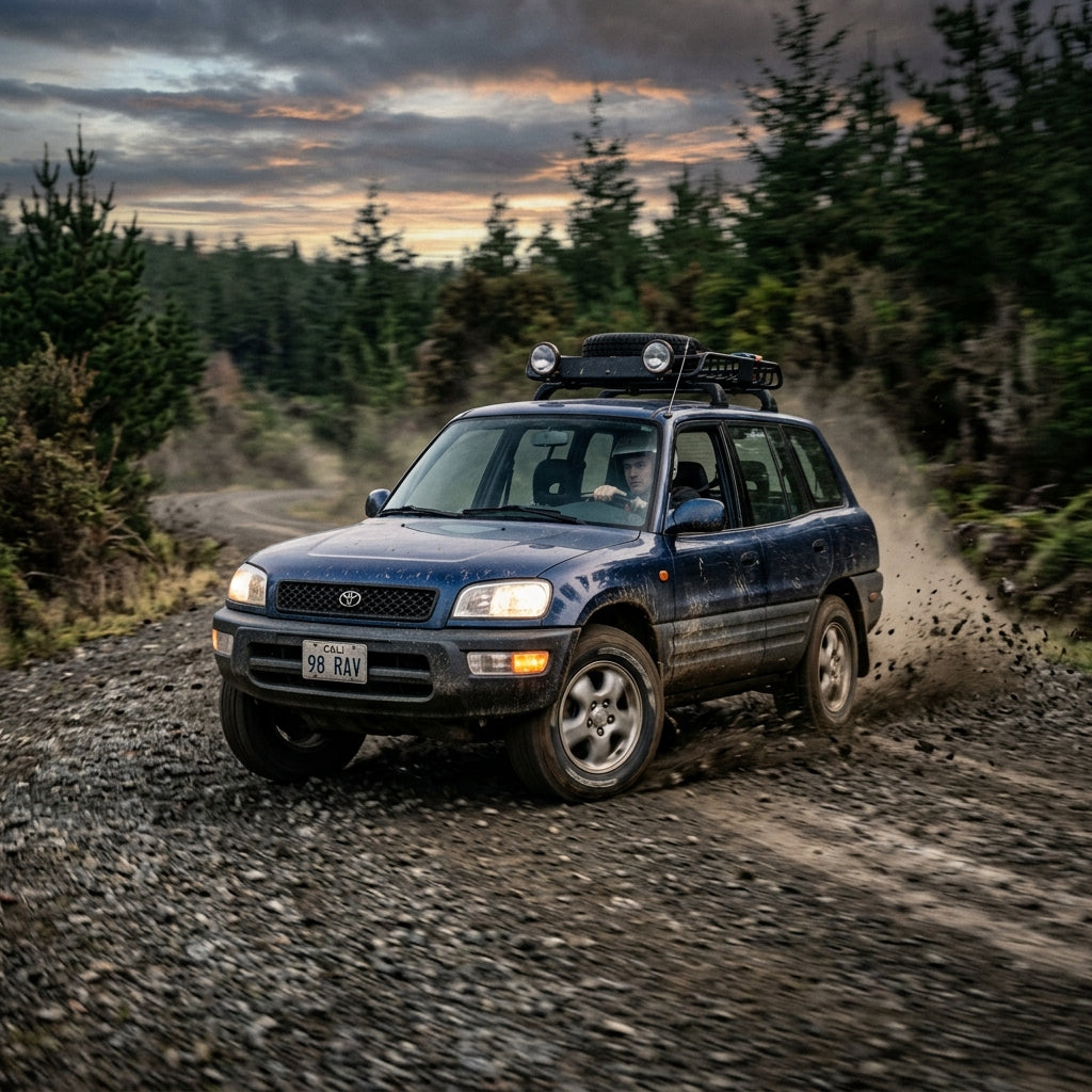 Action Shot: Toyota RAV4 Driving Fast