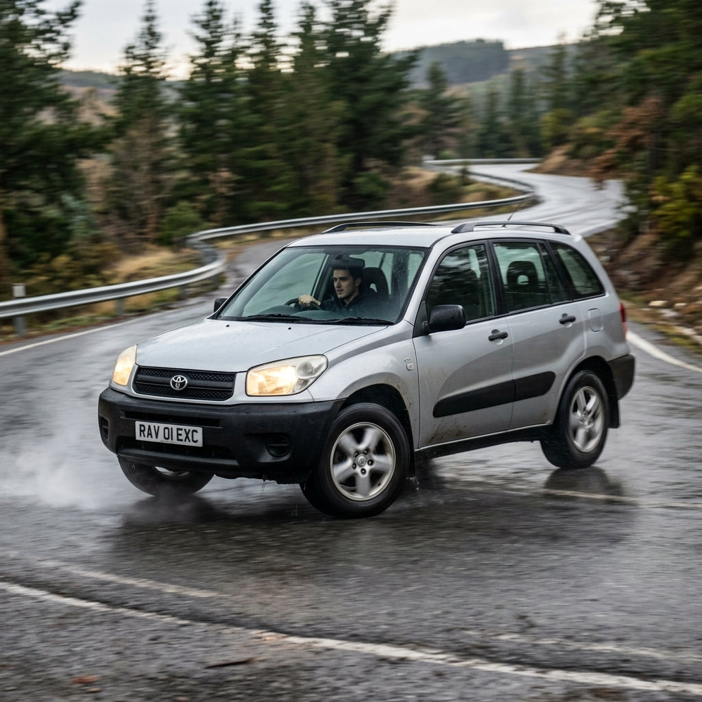Action Shot: Toyota RAV4 Driving Fast