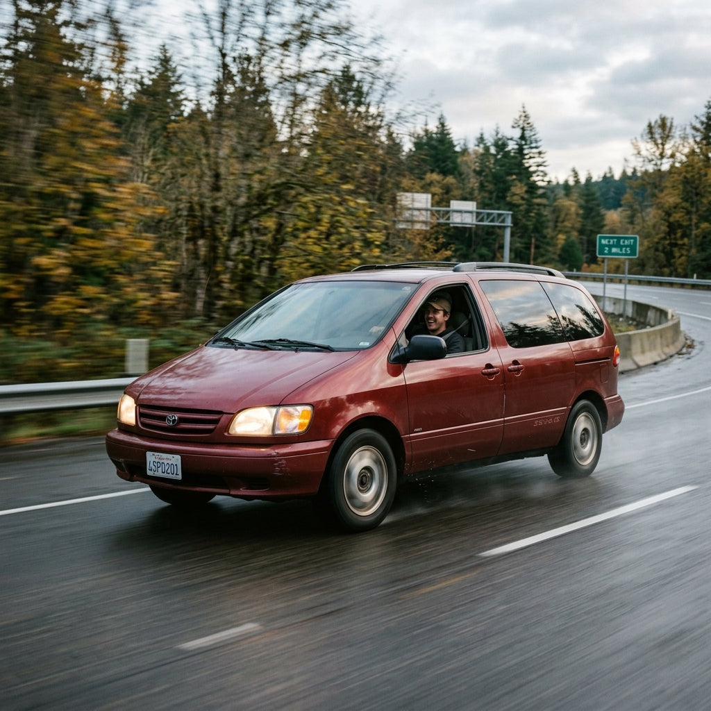 Action Shot: Toyota Sienna Driving Fast