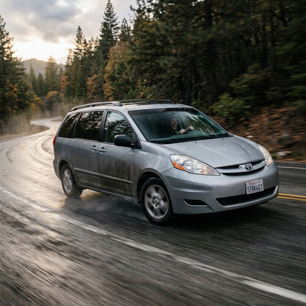 Action Shot: Toyota Sienna Driving Fast