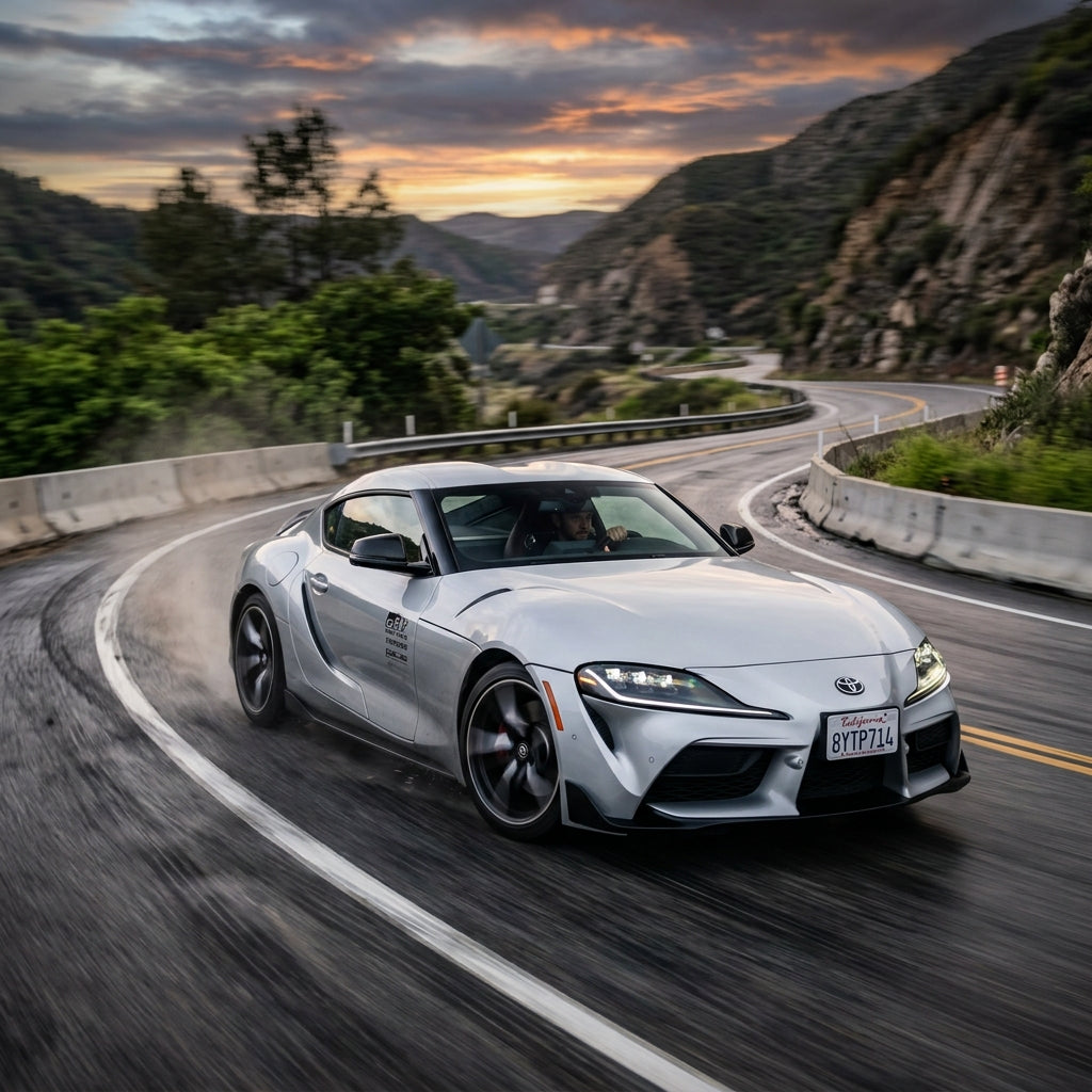 Action Shot: Toyota Supra Driving Fast