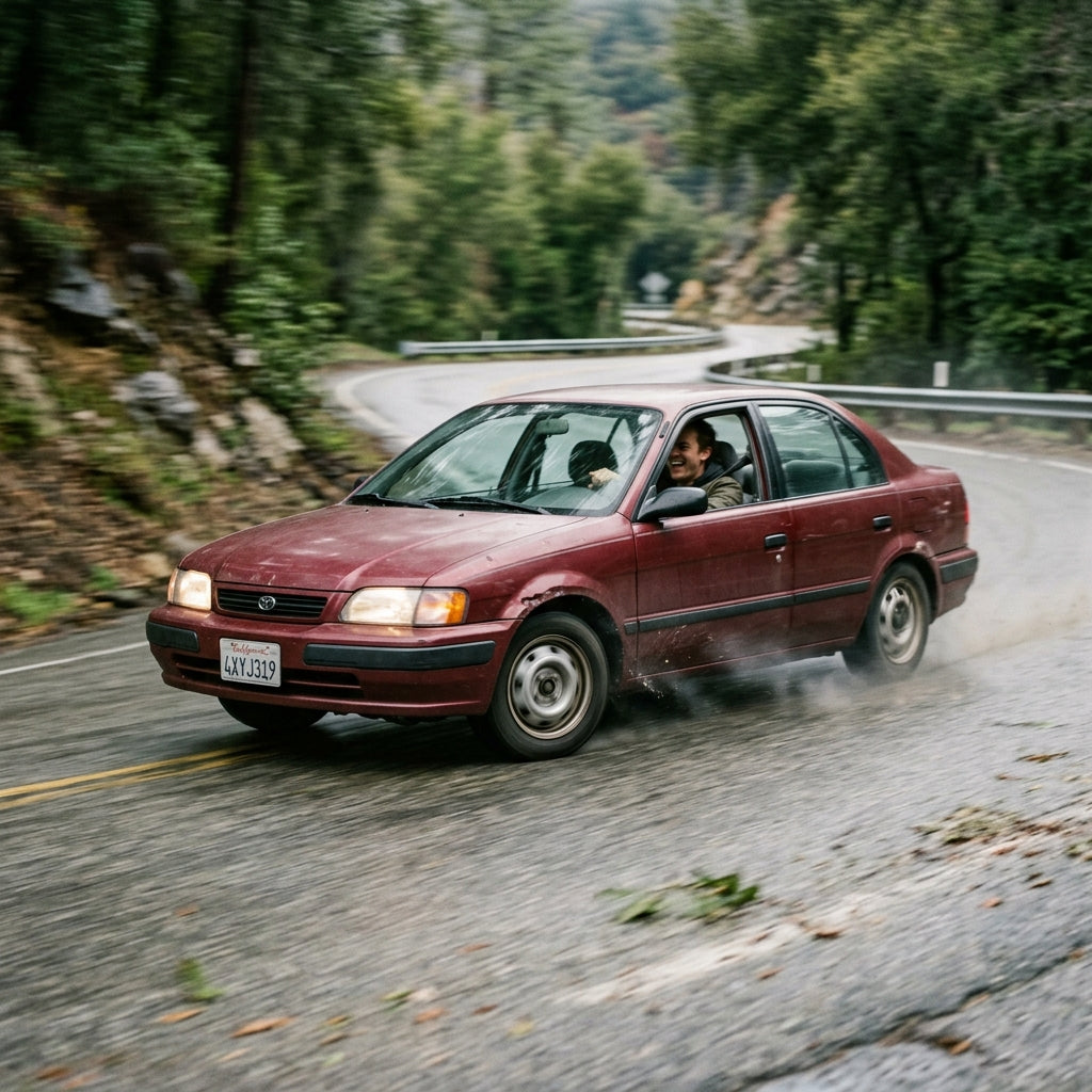 Action Shot: Toyota Tercel Driving Fast