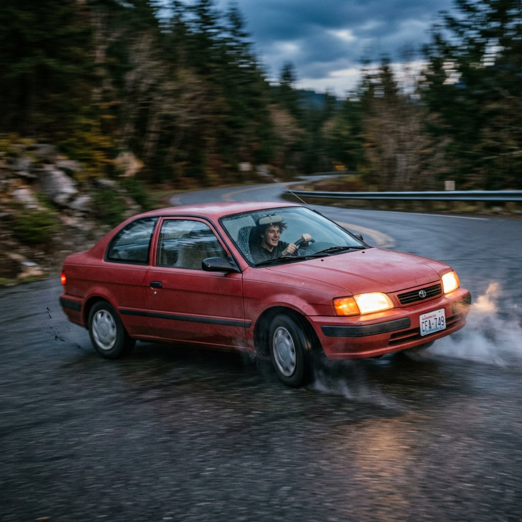Action Shot: Toyota Tercel Driving Fast