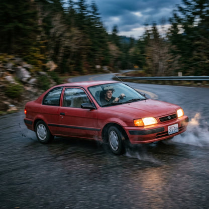 Action Shot: Toyota Tercel Driving Fast