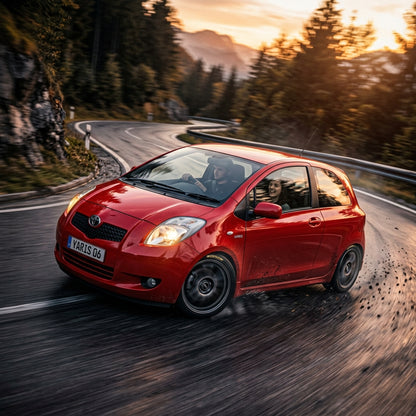 Action Shot: Toyota Yaris Driving Fast