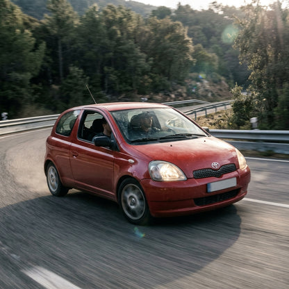 Action Shot: Toyota Yaris Driving Fast