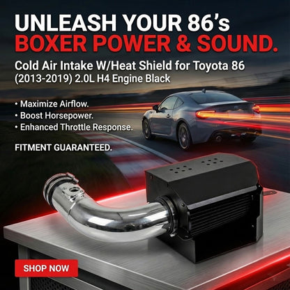 Cold Air Intake W/Heat Shield for Toyota 86 (2013-2019) with 2.0L H4 Engine Black
