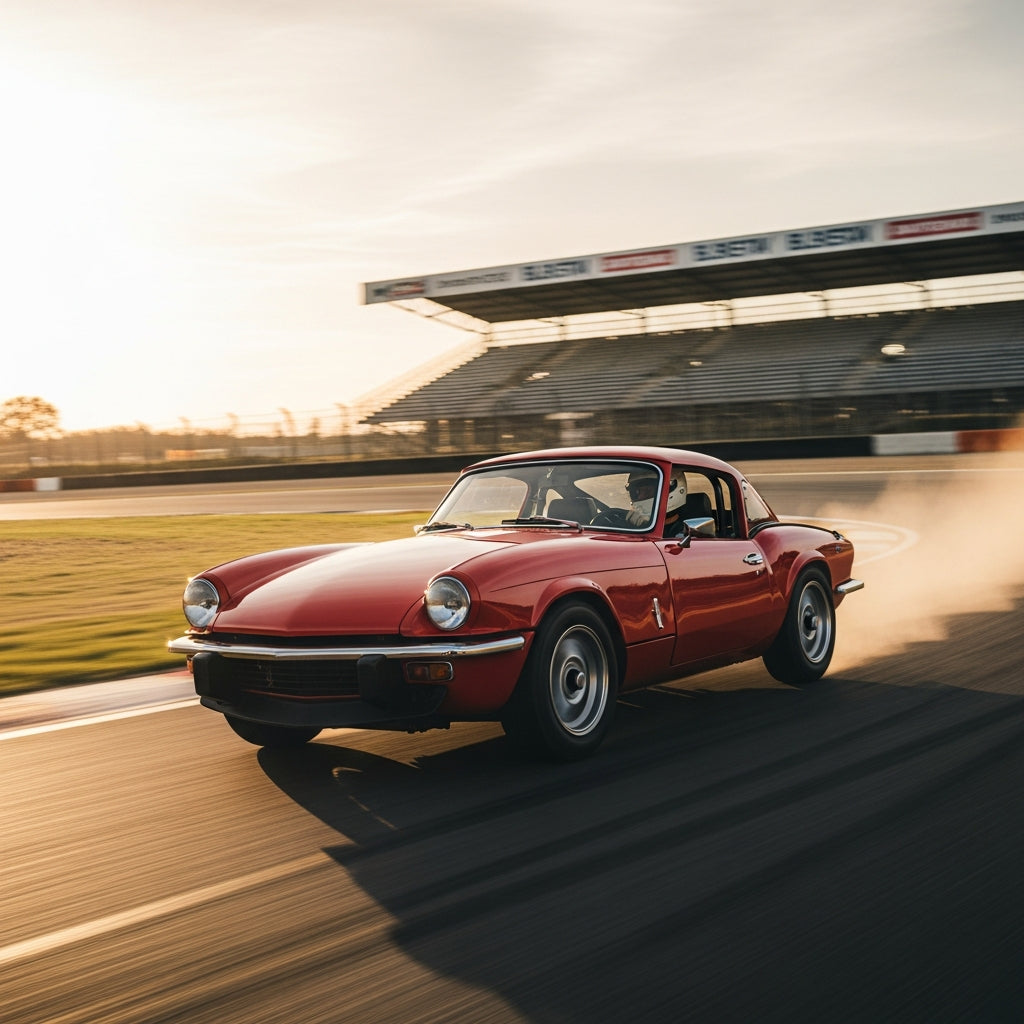 Action Shot: Triumph Spitfire Driving Fast