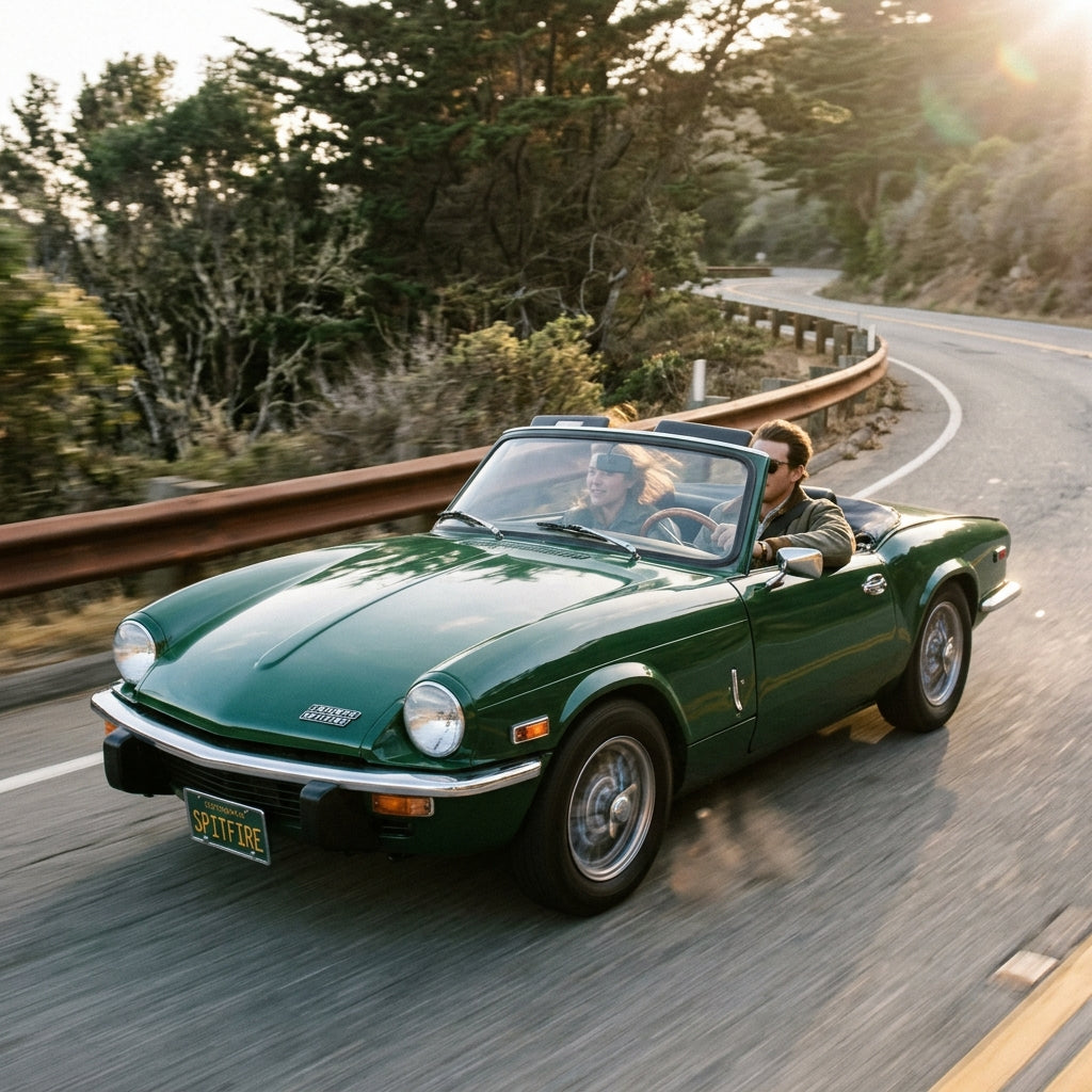Action Shot: Triumph Spitfire,TR8 Driving Fast