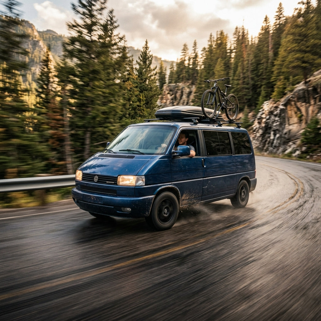 Action Shot: Volkswagen EuroVan Driving Fast