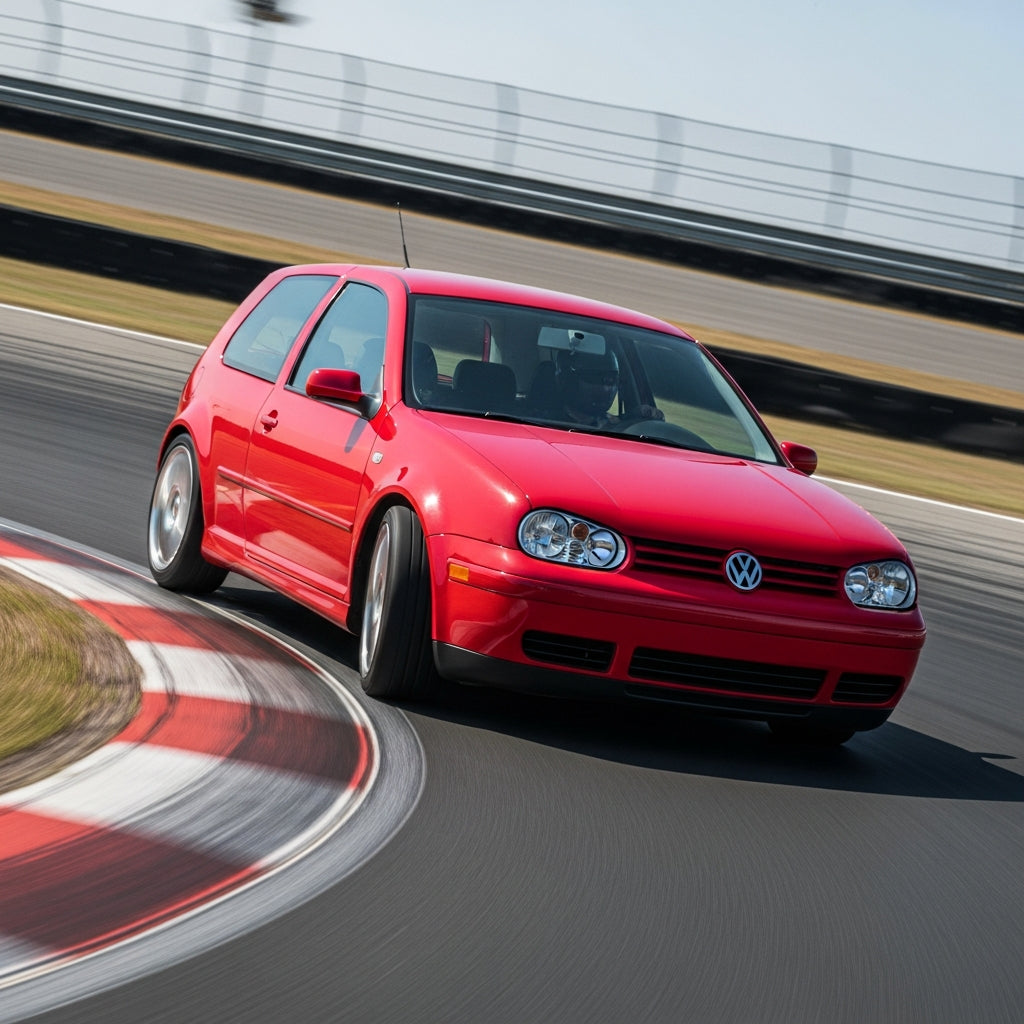 Action Shot: Volkswagen Golf Driving Fast