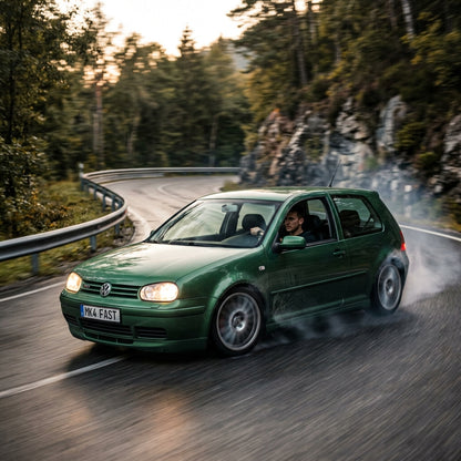 Action Shot: Volkswagen Golf Driving Fast