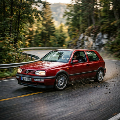Action Shot: Volkswagen Golf Driving Fast