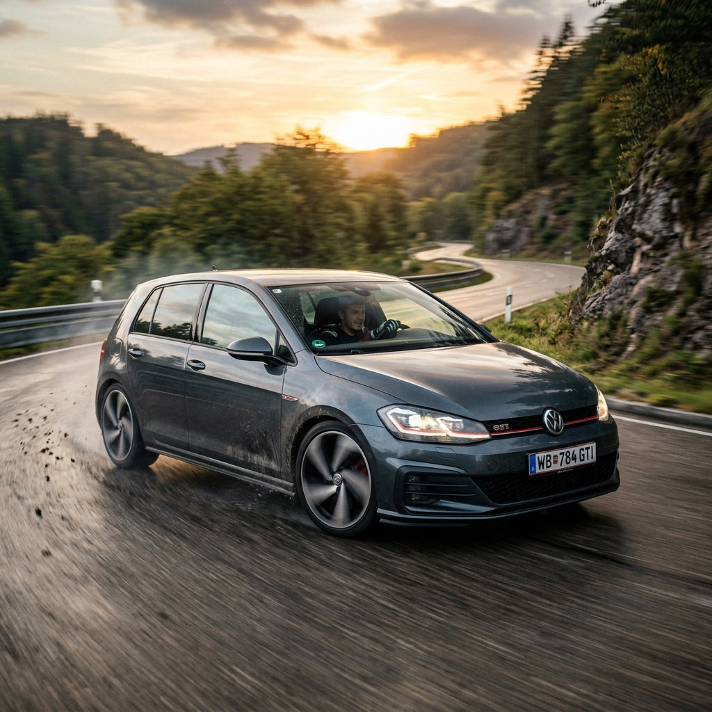 Action Shot: Volkswagen Golf Driving Fast