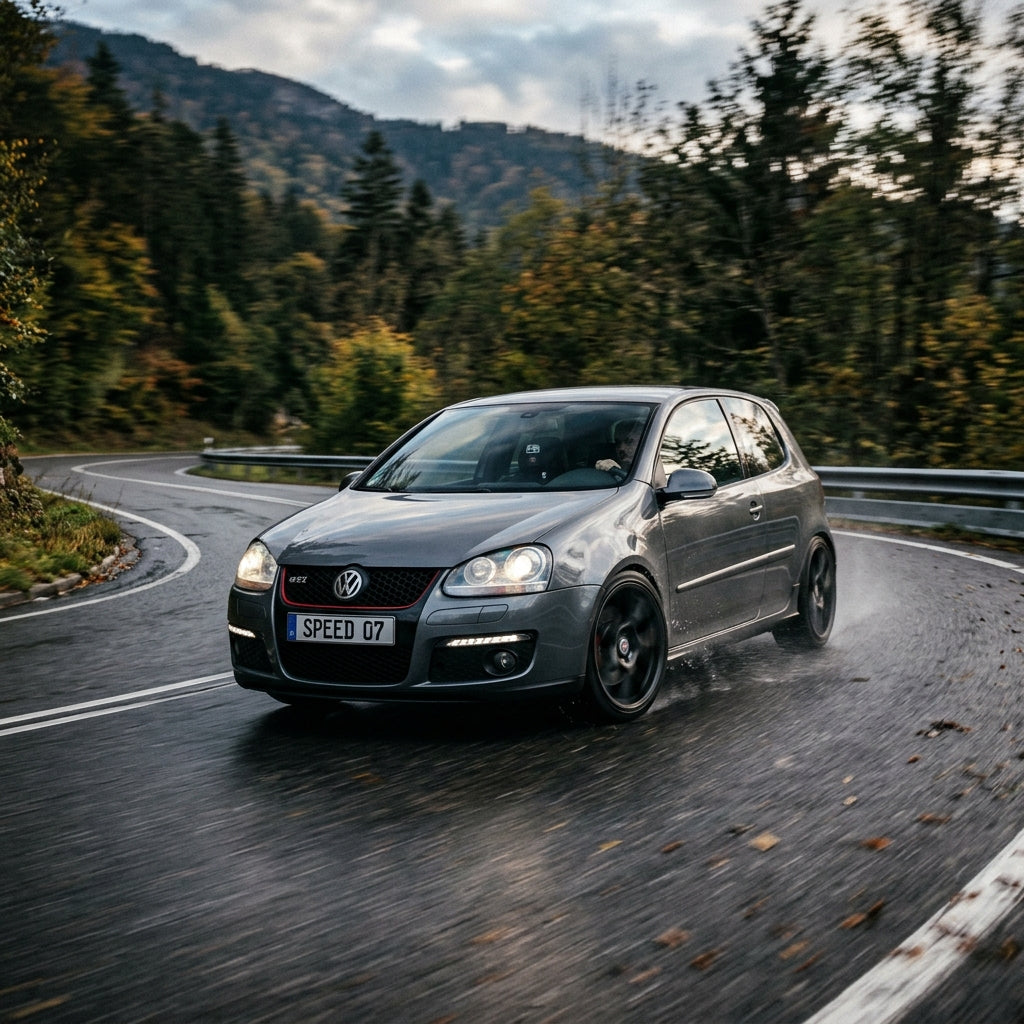 Action Shot: Volkswagen Golf Driving Fast