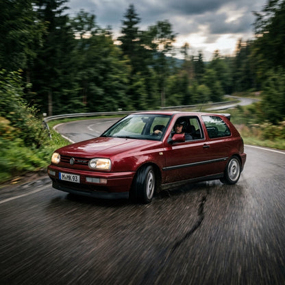 Action Shot: Volkswagen Golf Driving Fast