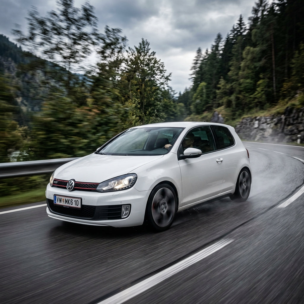 Action Shot: Volkswagen Golf Driving Fast