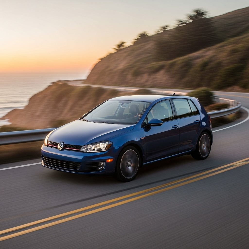 Action Shot: Volkswagen Golf Driving Fast