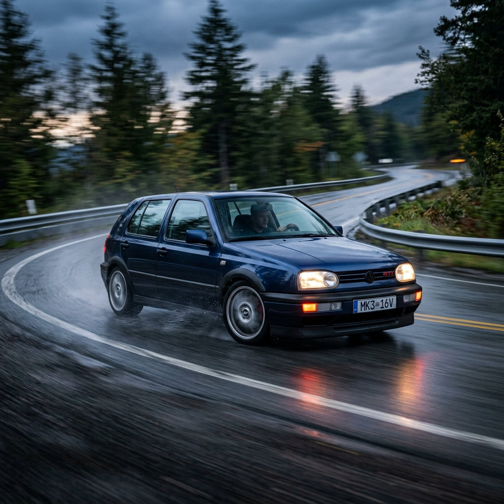 Action Shot: Volkswagen Golf,Golf GTI Driving Fast