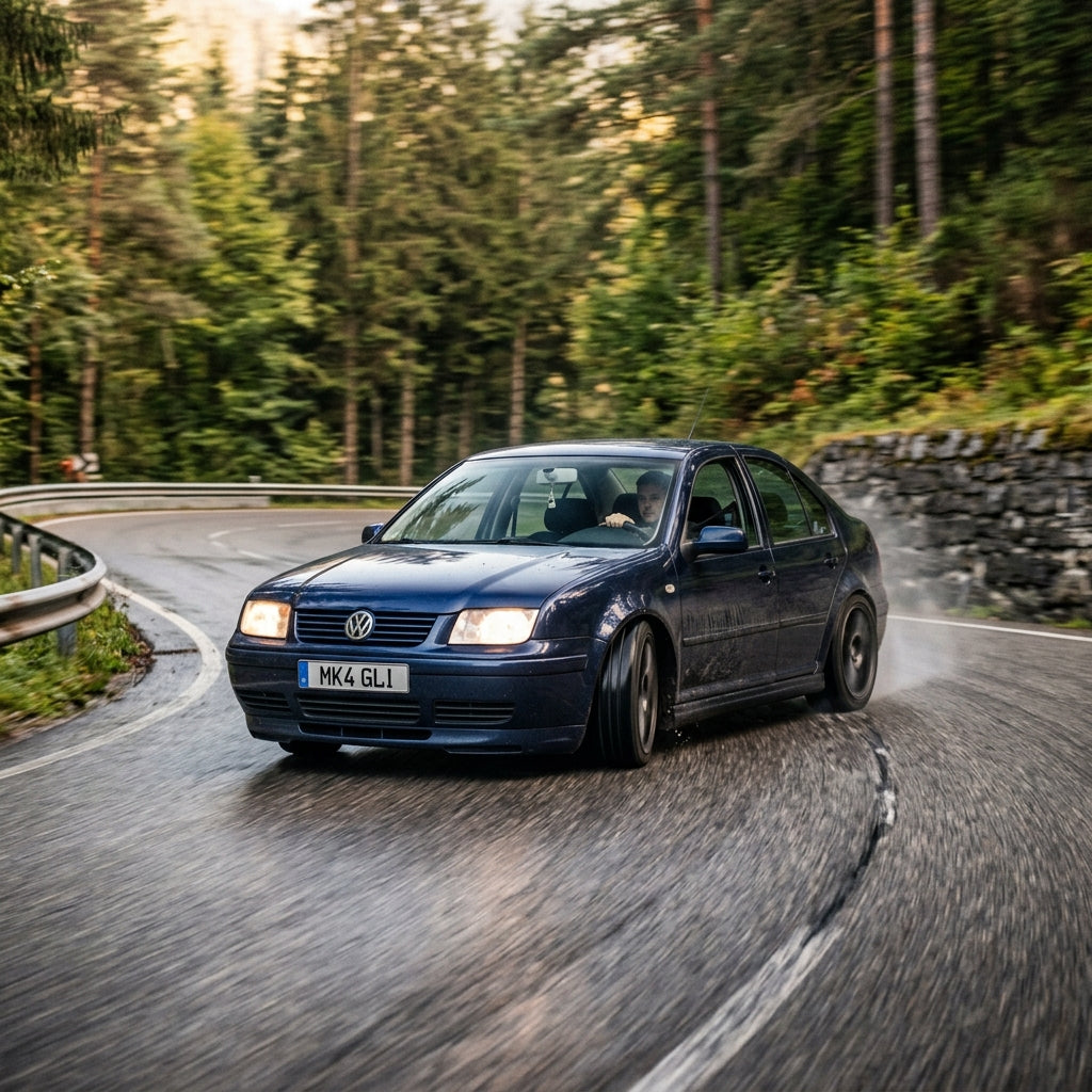 Action Shot: Volkswagen Golf,Jetta Driving Fast