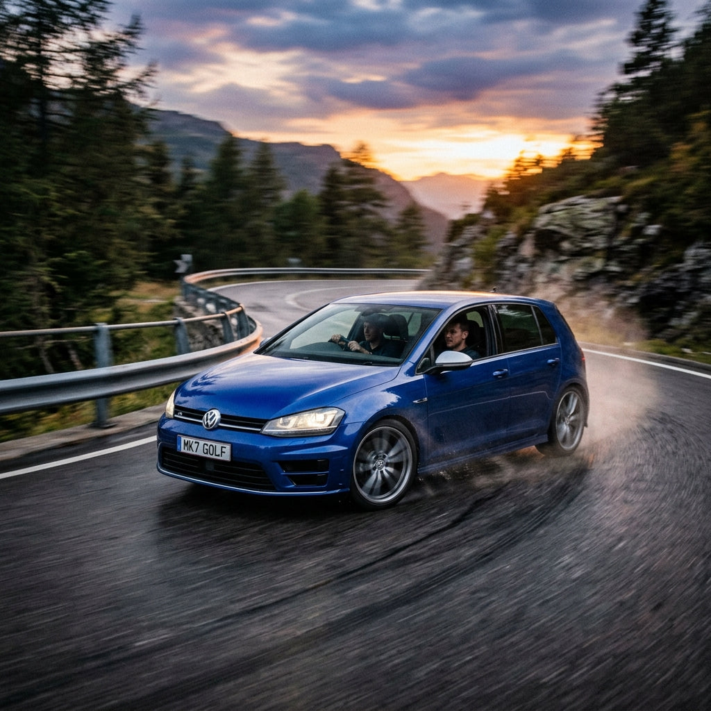 Action Shot: Volkswagen Golf R Driving Fast