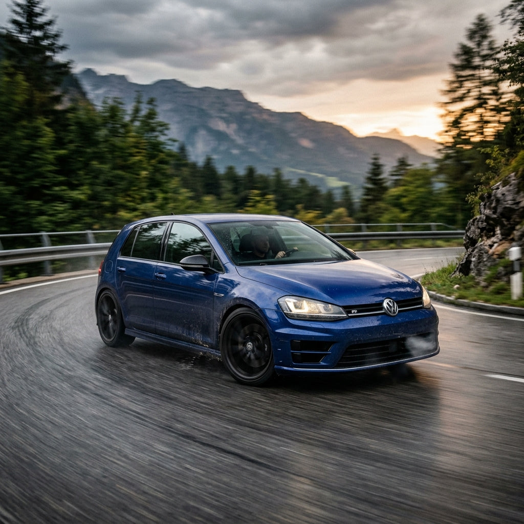 Action Shot: Volkswagen Golf R Driving Fast