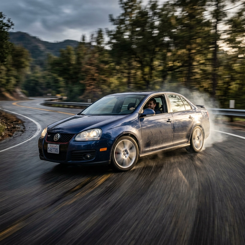 Action Shot: Volkswagen Jetta Driving Fast
