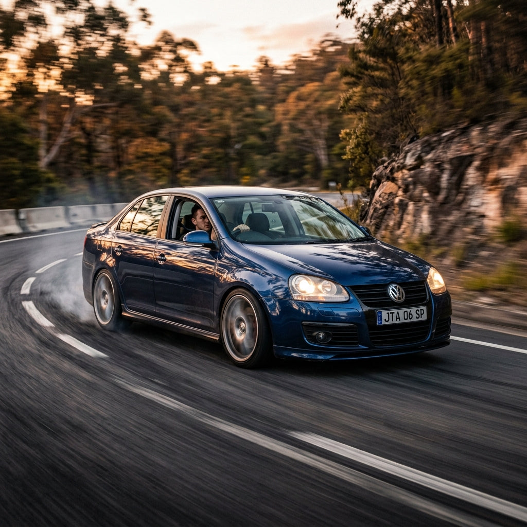 Action Shot: Volkswagen Jetta Driving Fast