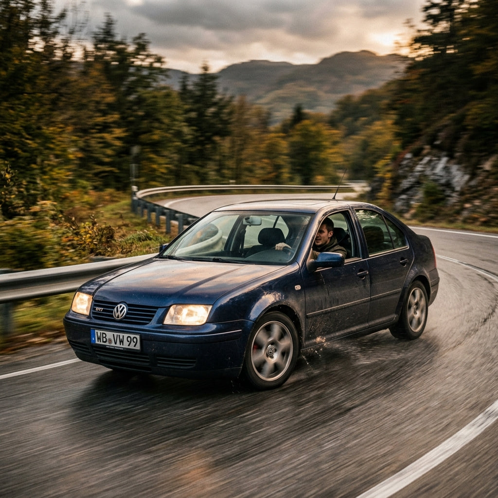 Action Shot: Volkswagen Jetta Driving Fast