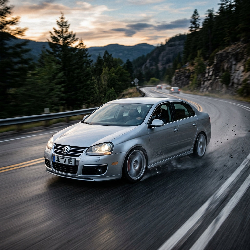 Action Shot: Volkswagen Jetta Driving Fast
