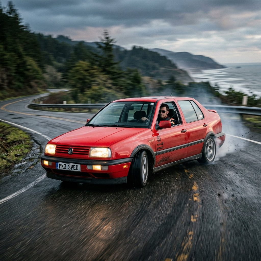 Action Shot: Volkswagen Jetta Driving Fast