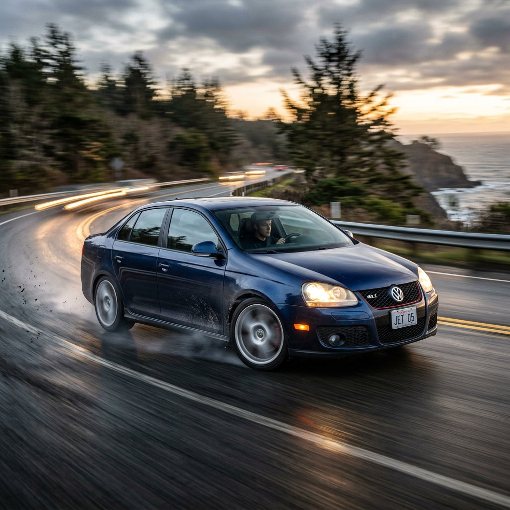 Action Shot: Volkswagen Jetta Driving Fast
